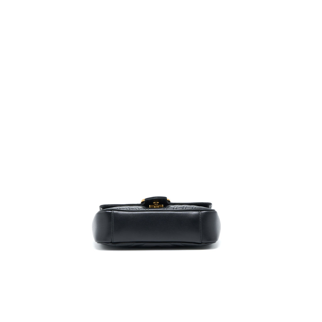 GUCCI SMALL MARMONT SHOULDER BAG CALFSKIN BLACK GHW