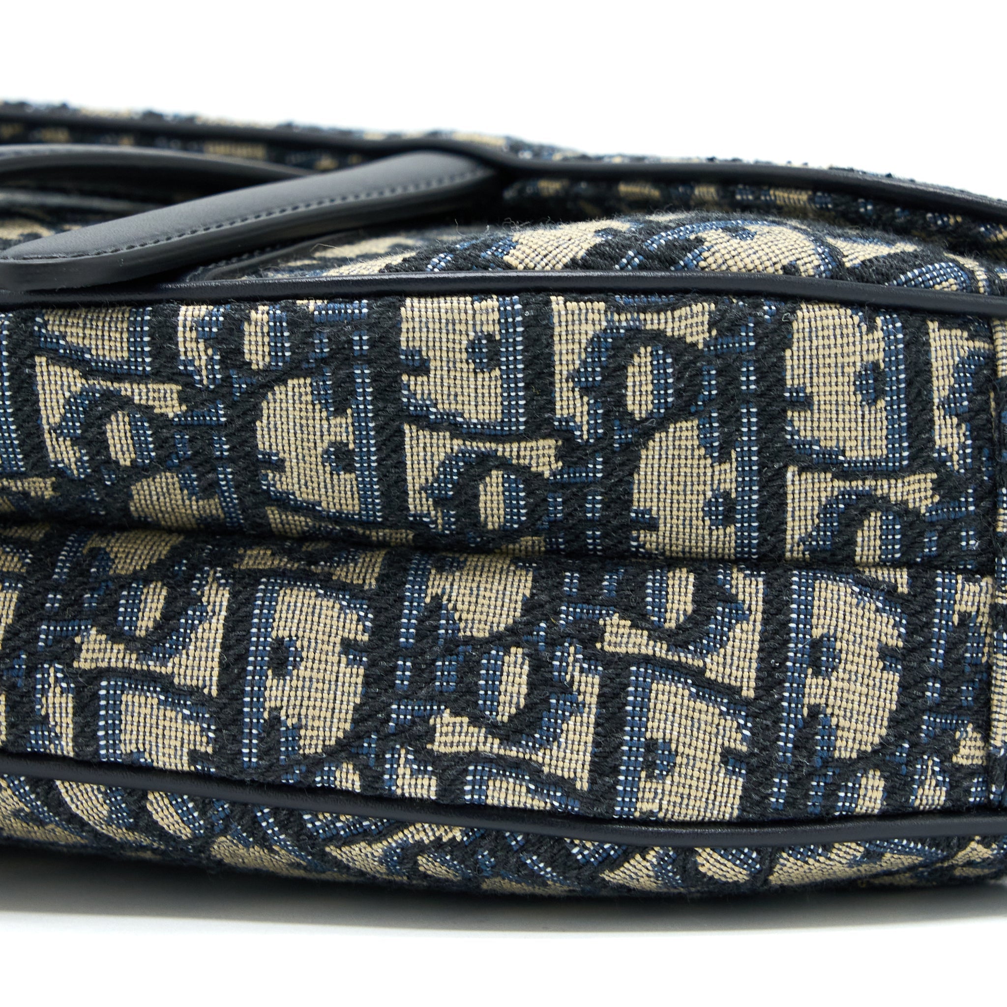 DIOR SADDLE BAG WITH REMOVABLE SHOULDER STRAP BLUE OBLIQUE JACQUARD GHW