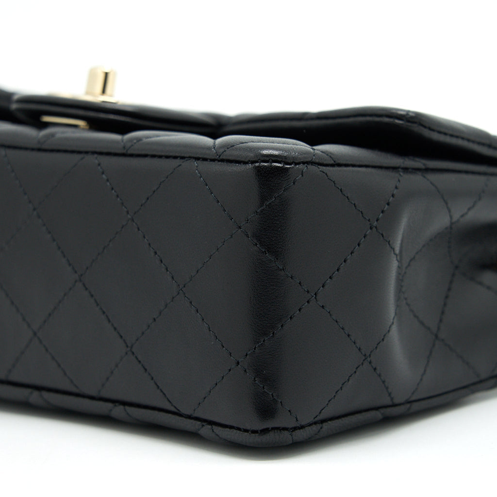 CHANEL MINI RECTANGULAR FLAP BAG LAMBSKIN LGHW(MICROCHIP)