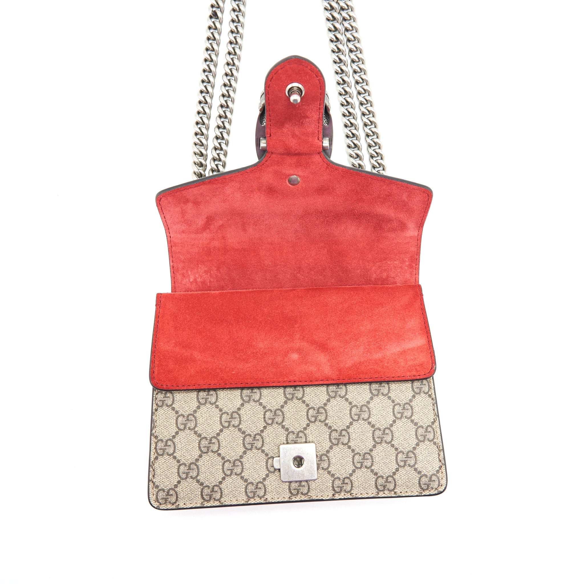 GUCCI MINI DIONYSUS RED SUEDE CROSSBODY BAG