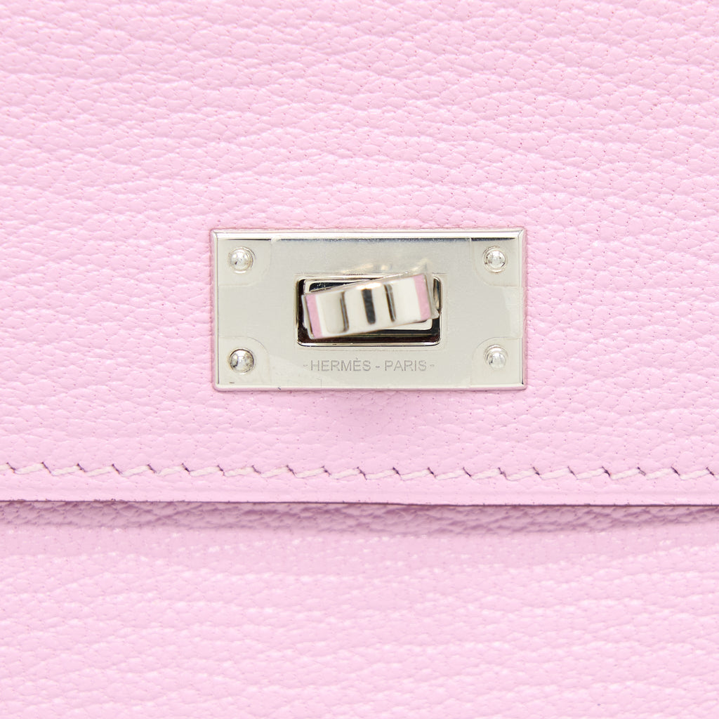 HERMES KELLY POCKET COMPACT CHEVRE MYSORE X9 MAUVE SYLVESTRE SHW