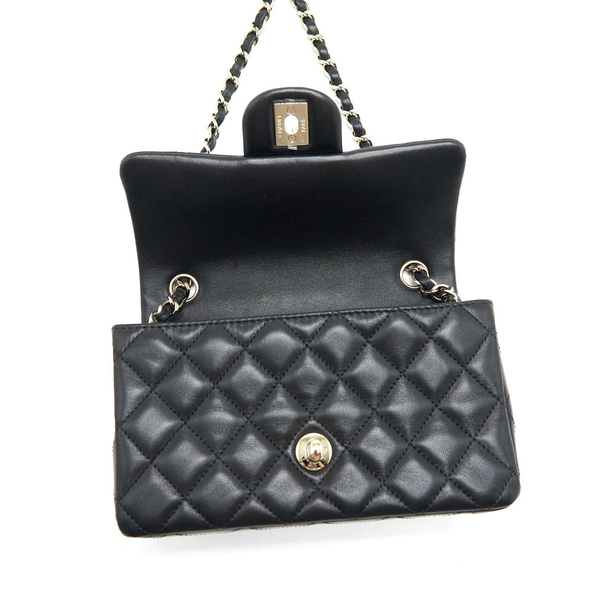 CHANEL MINI RECTANGULAR FLAP BAG LAMBSKIN LGHW(MICROCHIP)