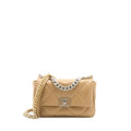 CHANEL 22B SMALL 19 BAG LAMBSKIN BEIGE MULTICOLOR HARDWARE (MICROCHIP)