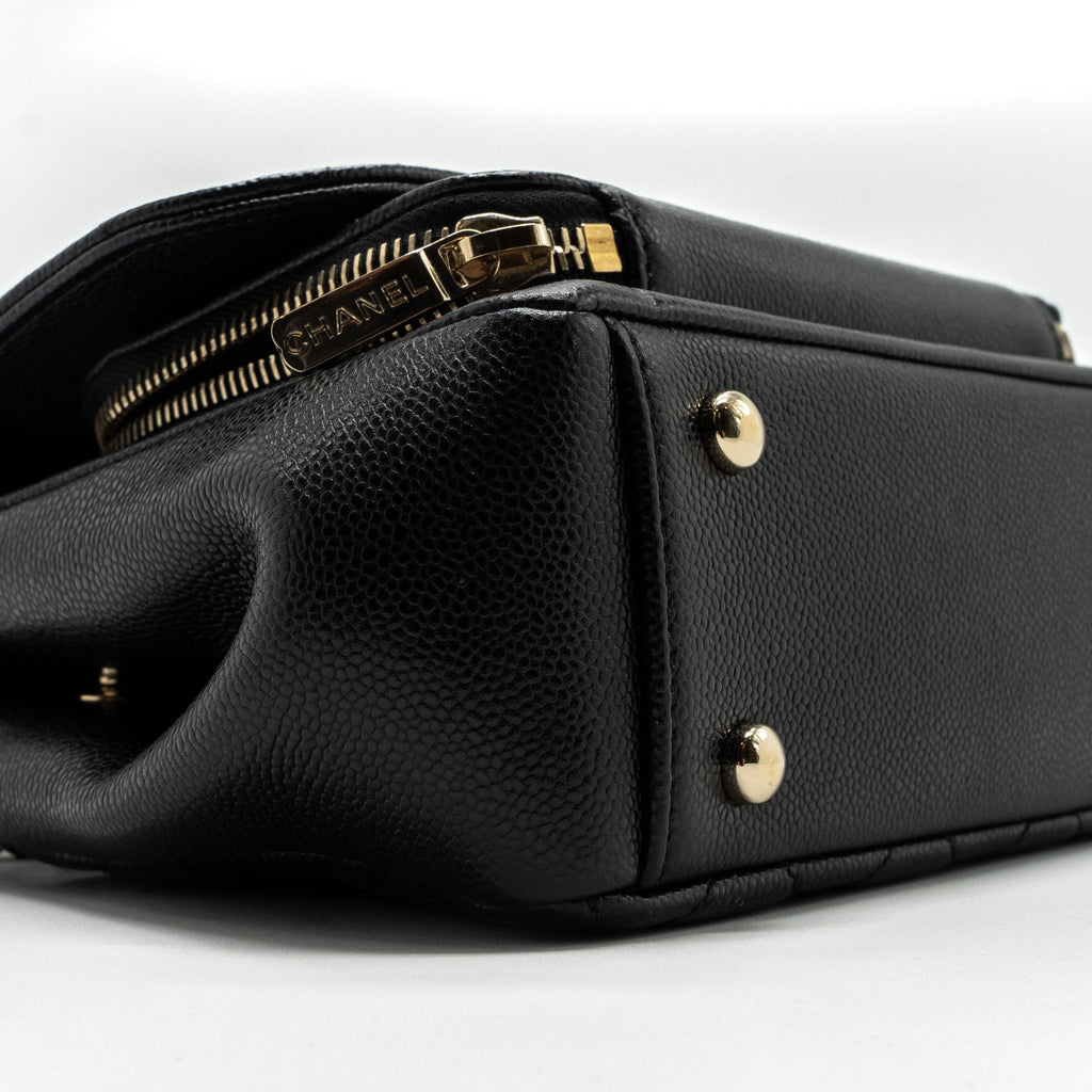 CHANEL SMALL BUSINESS AFFINITY CAVIAR BLACK LGHW (MICROCHIP)