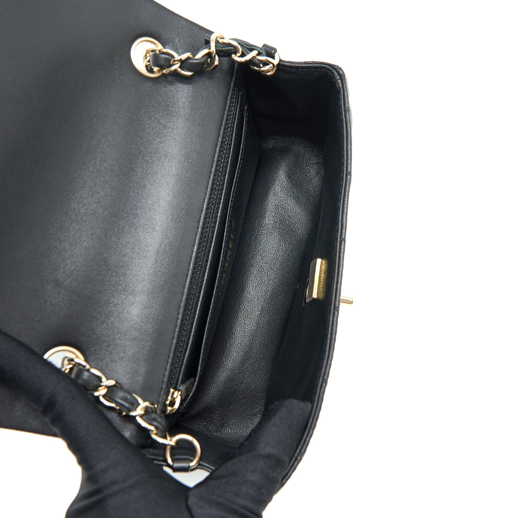 CHANEL MINI RECTANGULAR FLAP BAG LAMBSKIN LGHW(MICROCHIP)