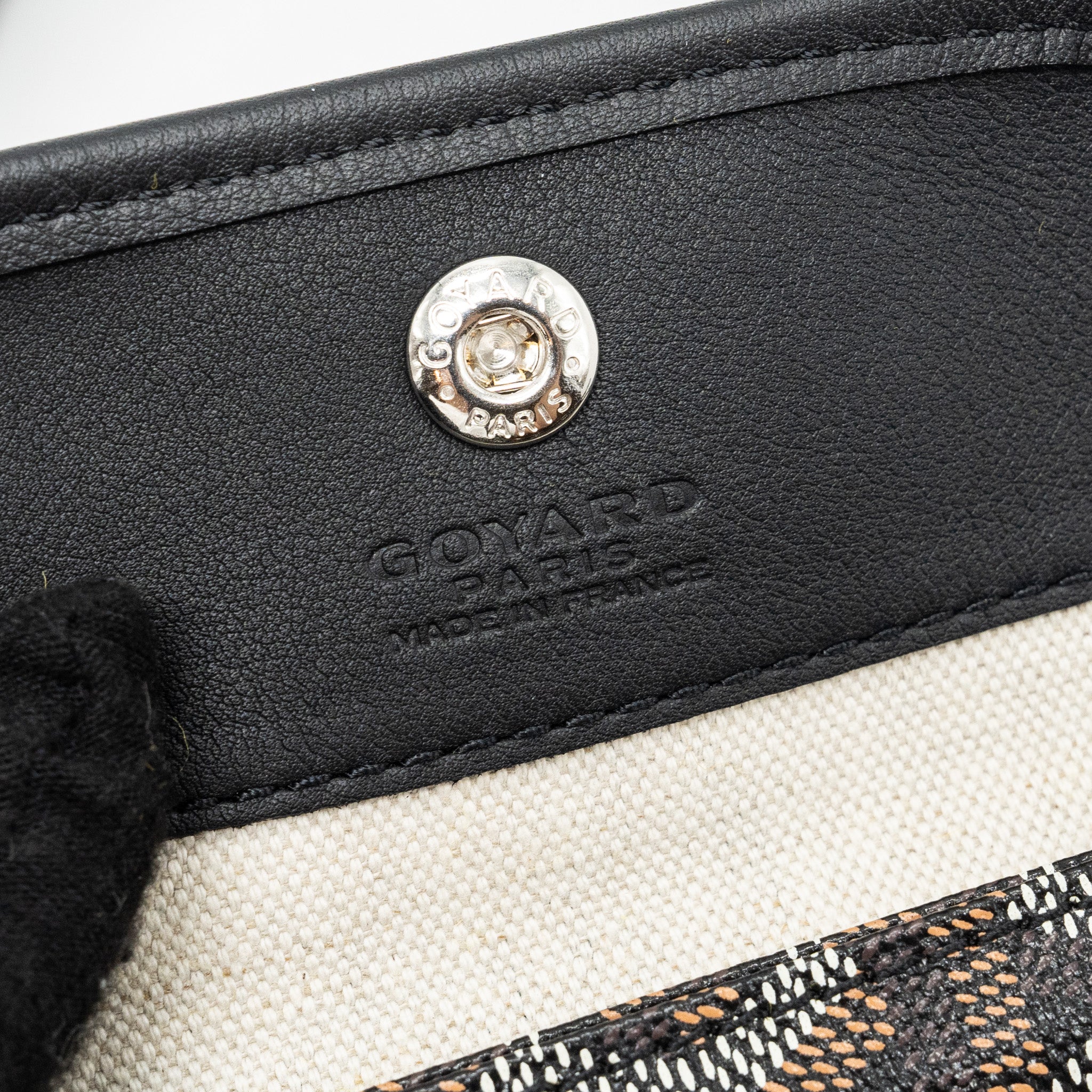 GOYARD MINI ANJOU TOTE BAG GOYARDLINE CANVAS / CALFSKIN BLACK SHW