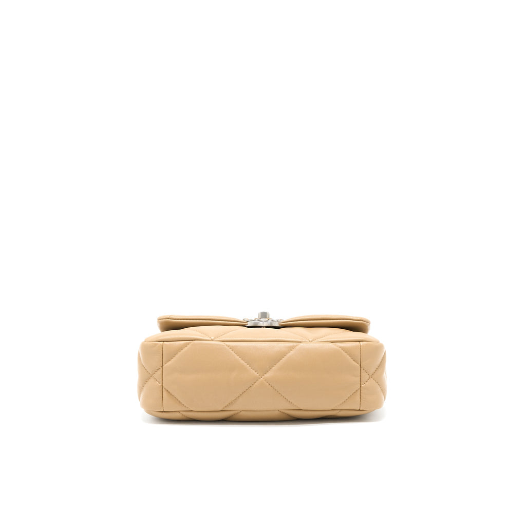 CHANEL 22B SMALL 19 BAG LAMBSKIN BEIGE MULTICOLOR HARDWARE (MICROCHIP)