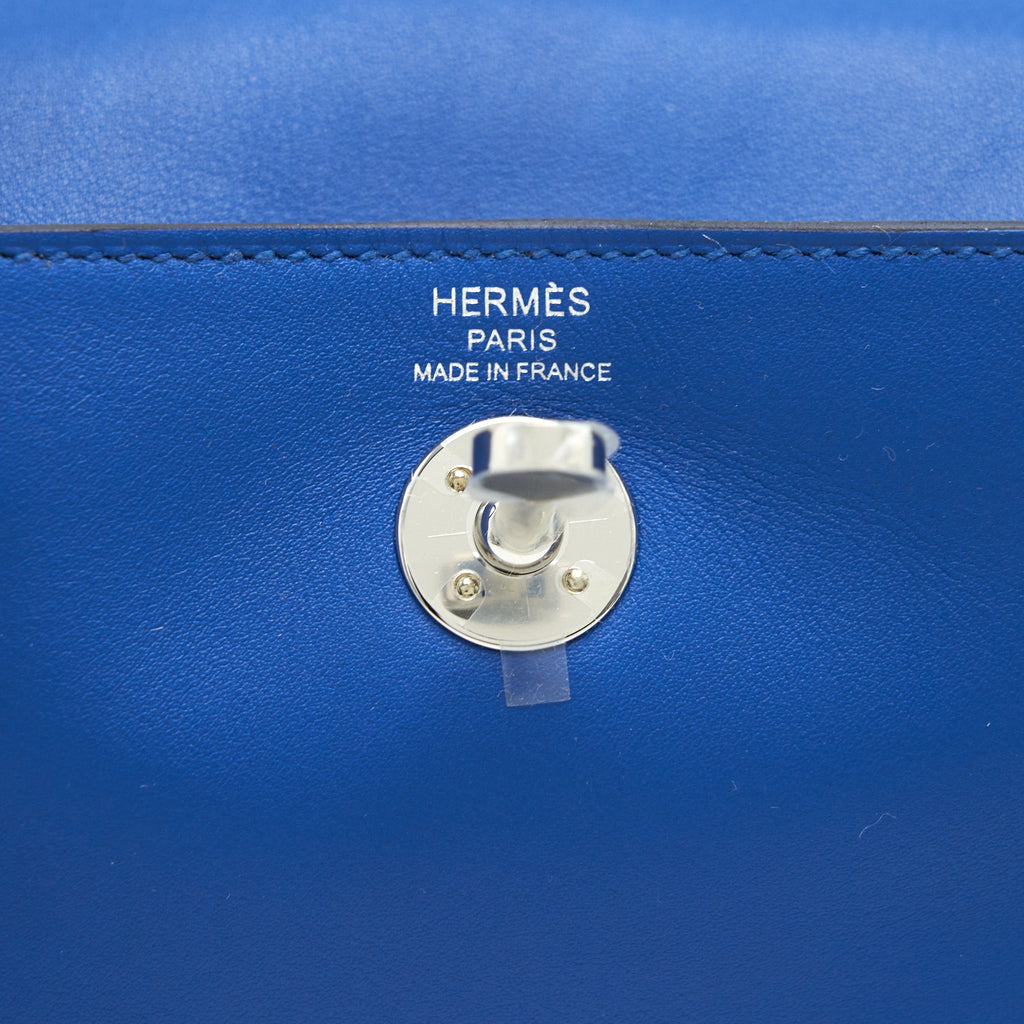 HERMES MINI LINDY SWIFT LEATHER BLUE FRANCE/ BLUE SAPHIR SHW