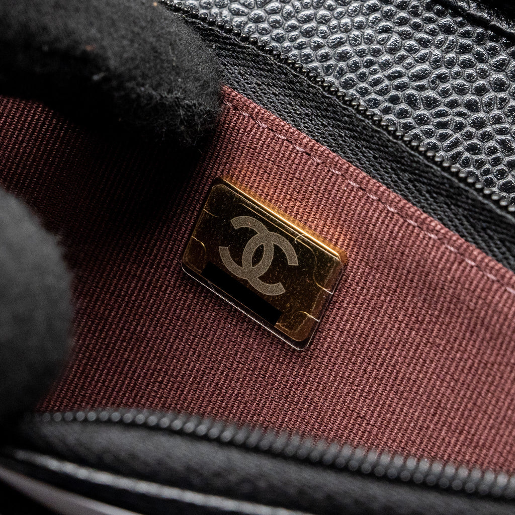 CHANEL CLASSIC WALLET ON CHAIN CAVIAR BLACK GHW(MICROCHIP)