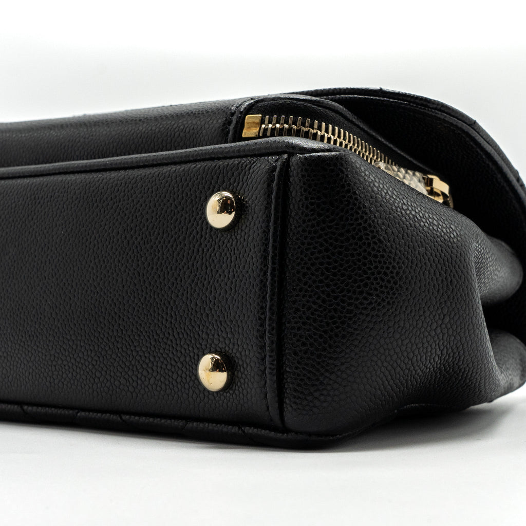 CHANEL SMALL BUSINESS AFFINITY CAVIAR BLACK LGHW (MICROCHIP)