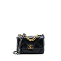 CHANEL SMALL 19 BAG LAMBSKIN BLACK MULTICOLOUR HARDWARE (MICROCHIP)