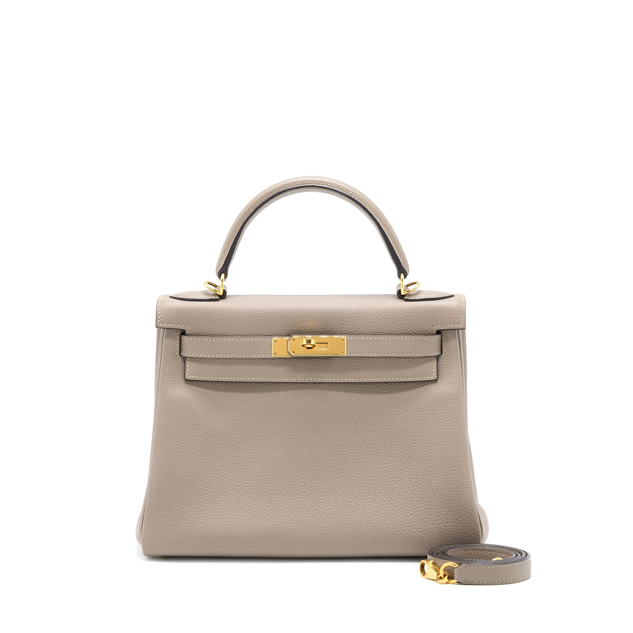 HERMES KELLY 28 TOGO M8 GRIS ASPHALTE GHW