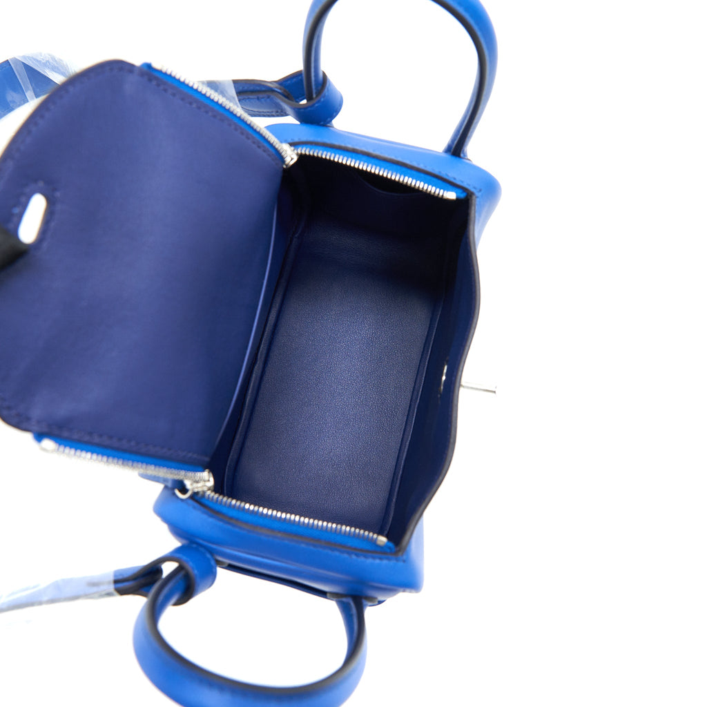HERMES MINI LINDY SWIFT LEATHER BLUE FRANCE/ BLUE SAPHIR SHW