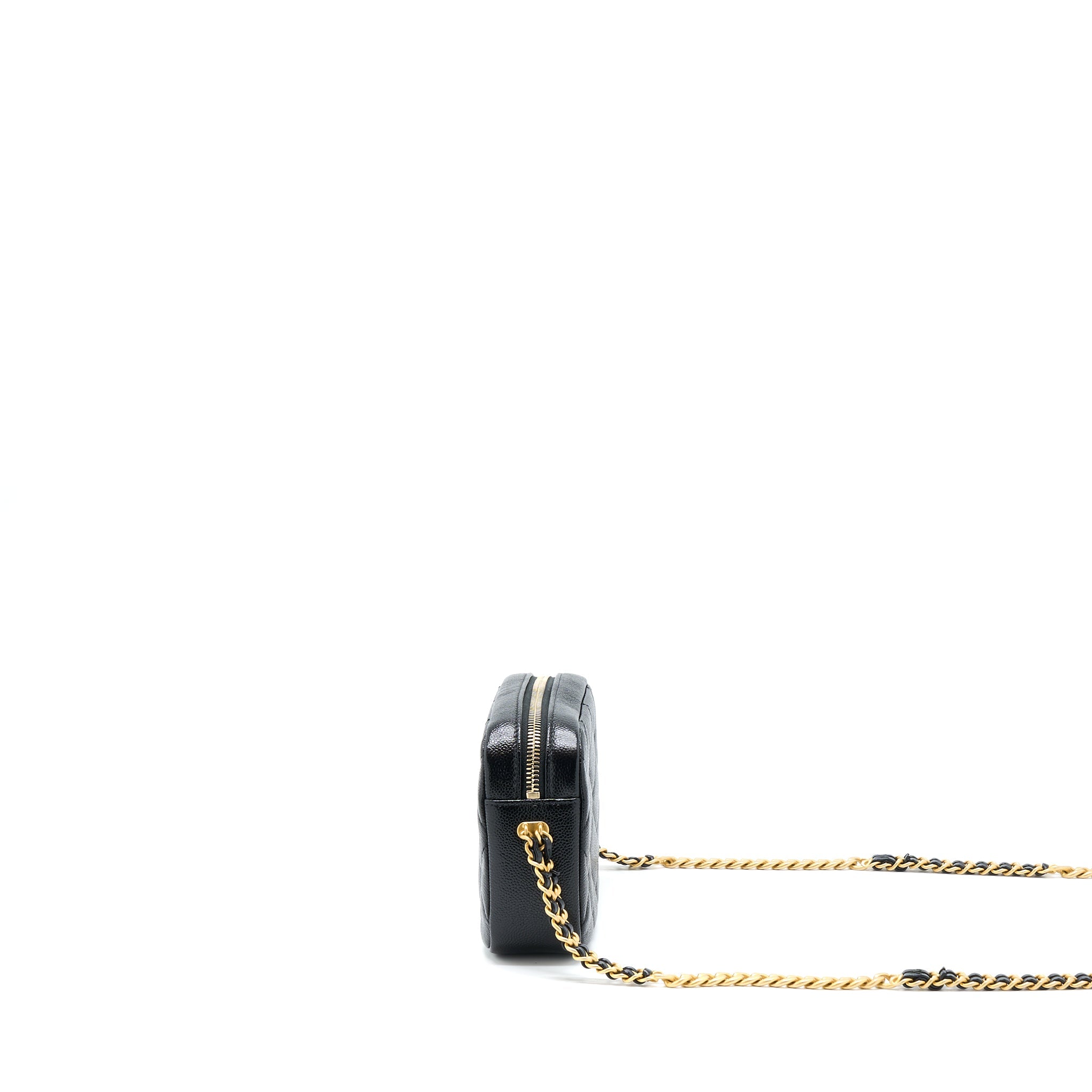 CHANEL 22P CAMERA CROSSBODY BAG CAVIAR BLACK GHW(MICROCHIP)