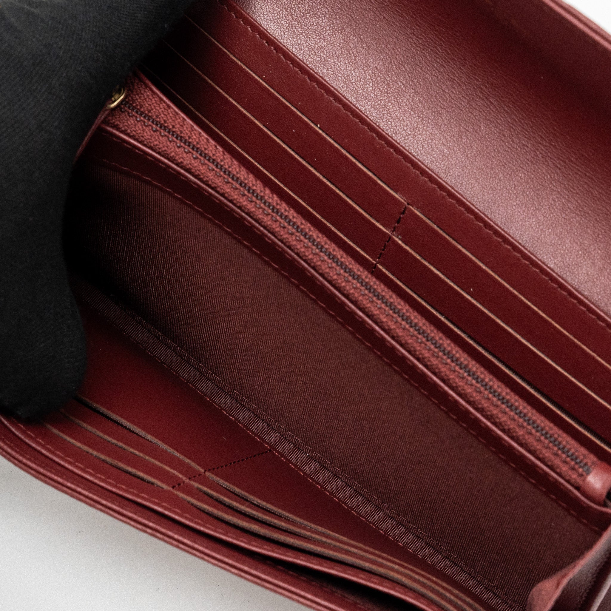 CHANEL FLAP LONG WALLET CALFSKIN RED GHW