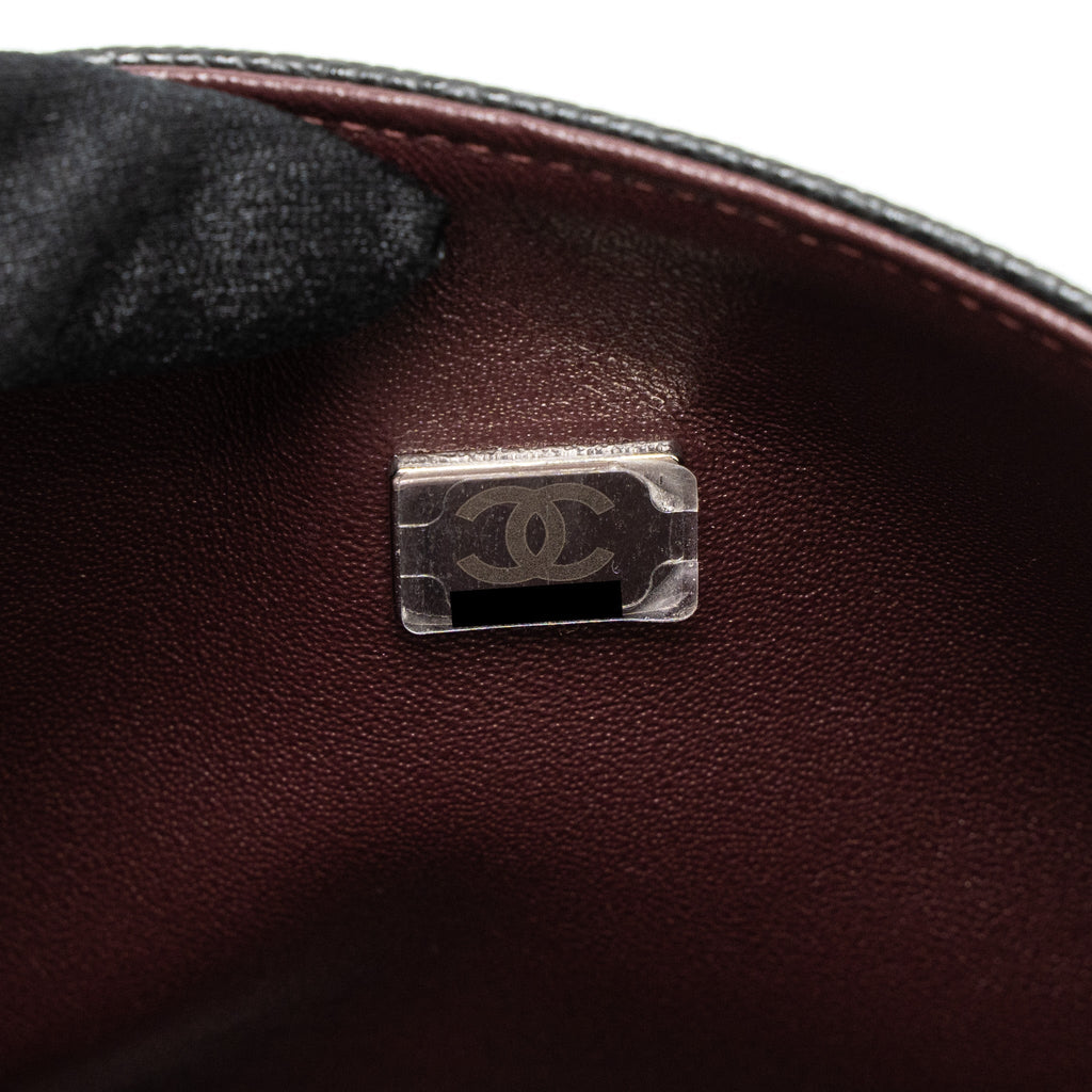 CHANEL SMALL CLASSIC DOUBLE FLAP BAG CAVIAR BLACK SHW (MICROCHIP)
