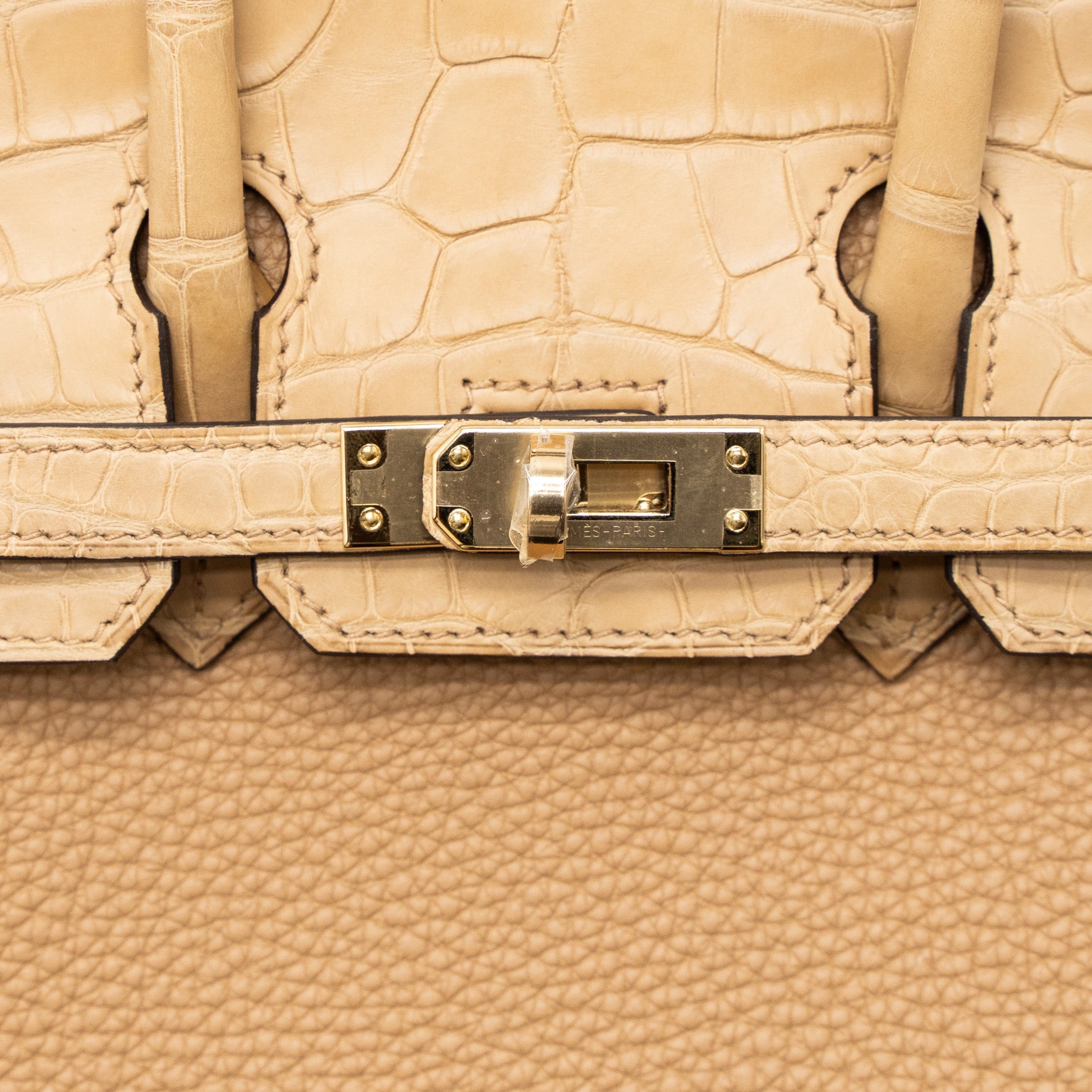 HERMES TOUCH BIRKIN 25 ALLIGATOR MISSISSIPPIENSIS/TOGO CHAI LGHW