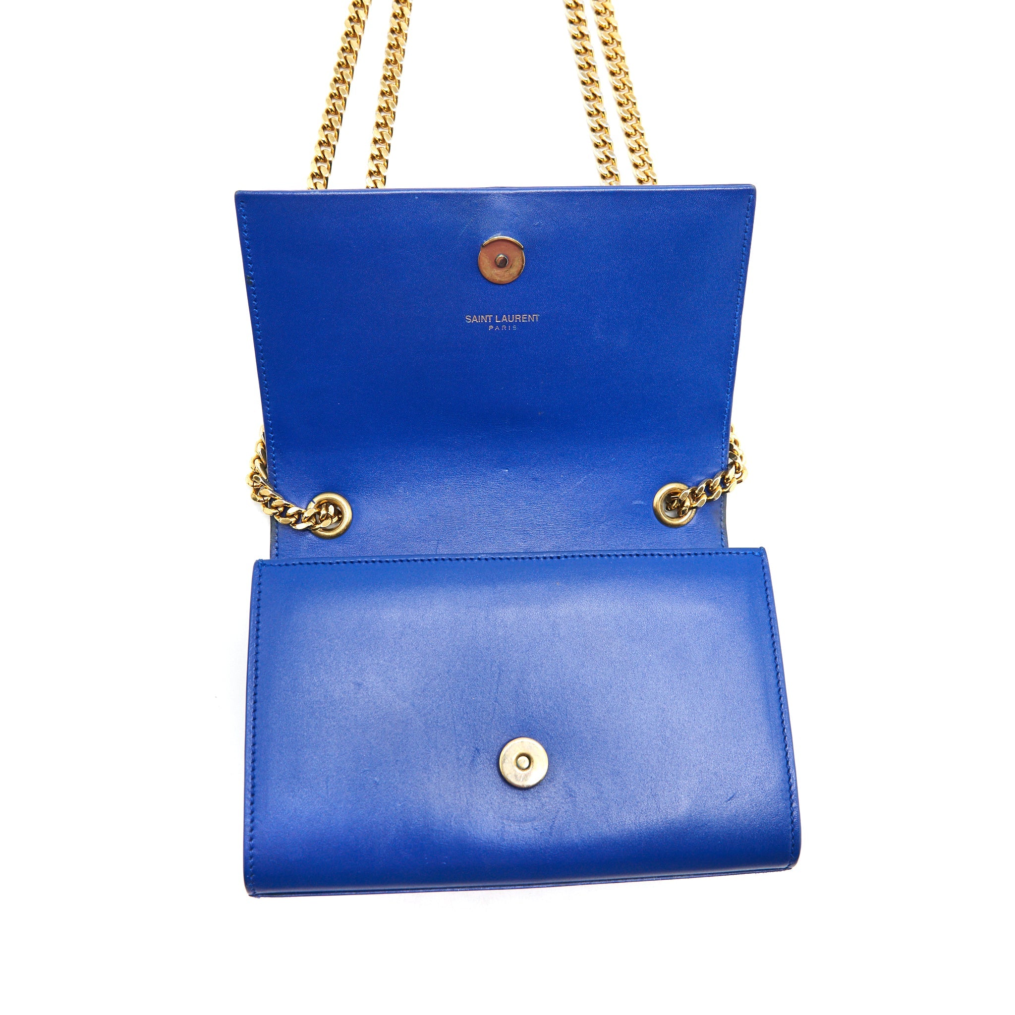 SAINT LAURENT/YSL MINI KATE BAG TASSEL ELECTRIC BLUE GHW