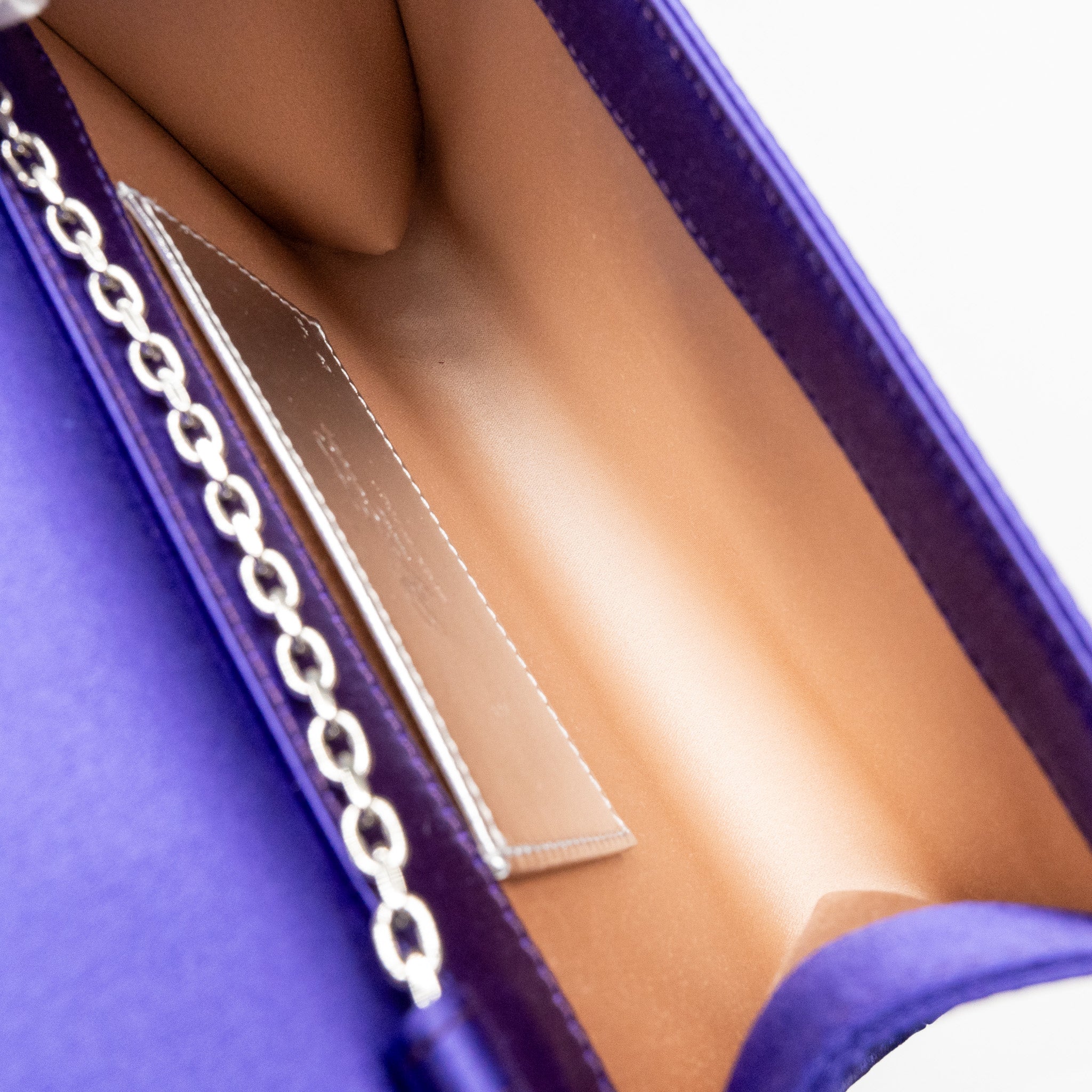 ROGER VIVIER EFFLORESCENCE MINI CLUTCH SILK BLEND SATIN PURPLE SHW
