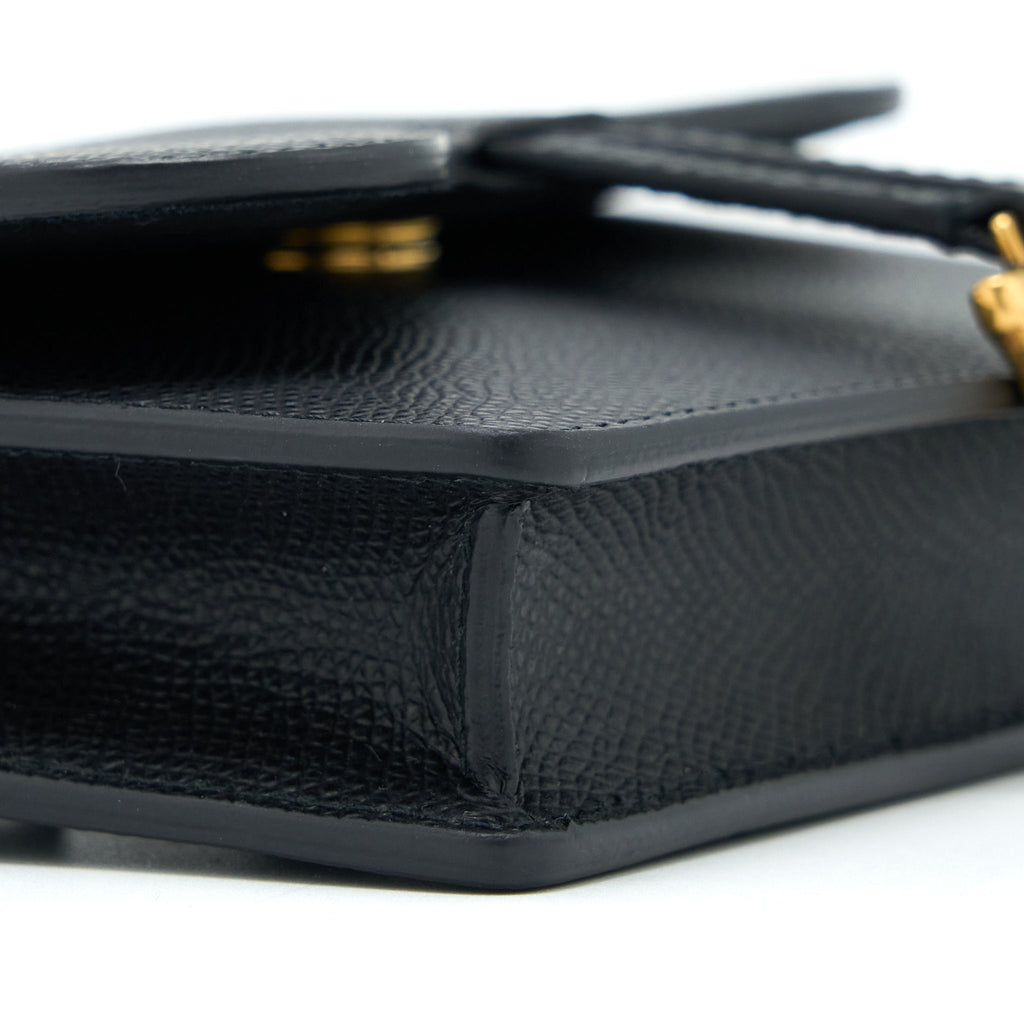 DIOR SADDLE BELT POUCH GRAINED CALFSKIN BLACK GHW