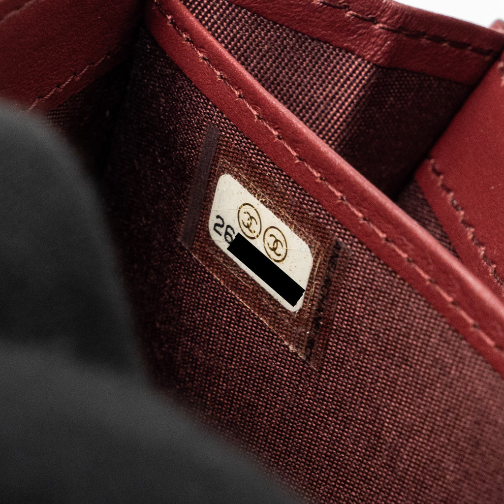 CHANEL FLAP LONG WALLET CALFSKIN RED GHW