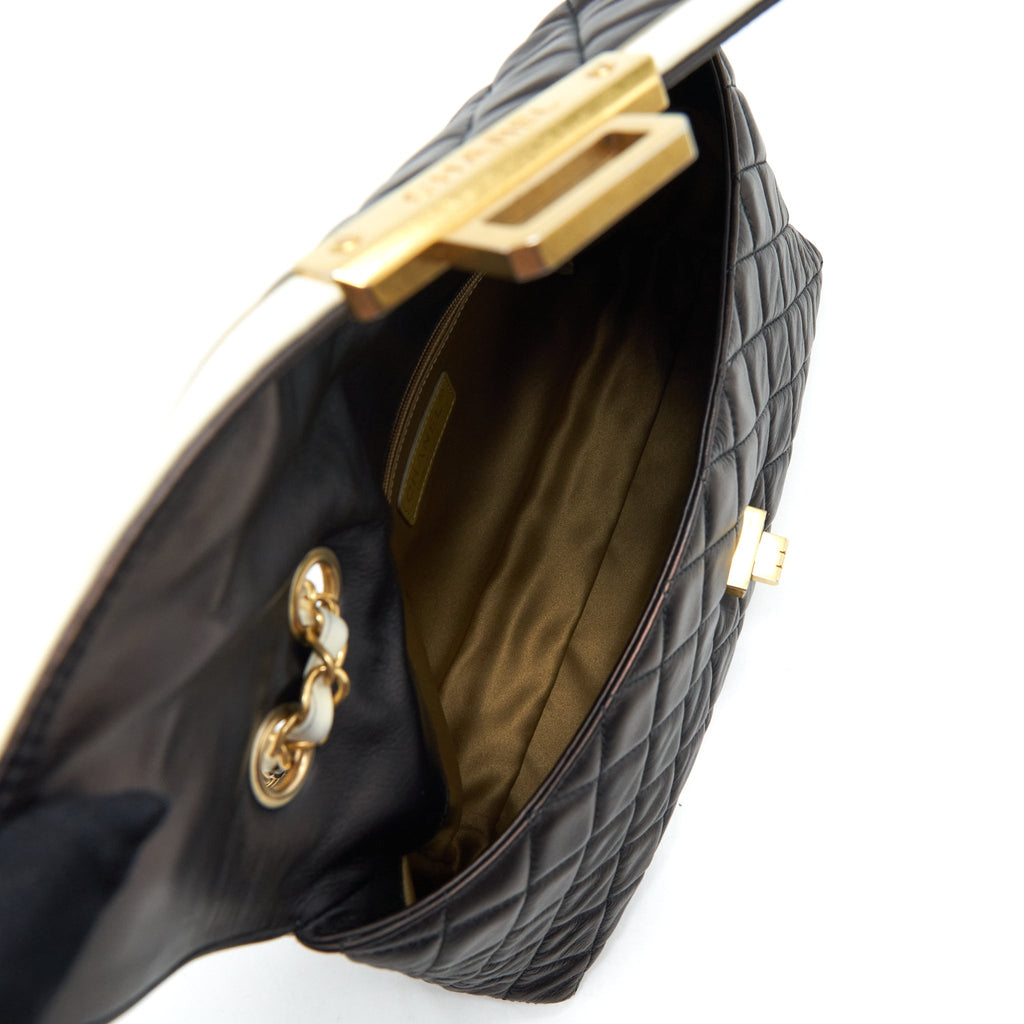 CHANEL VINTAGE SINGLE FLAP BAG LAMBSKIN DARK BROWN GHW