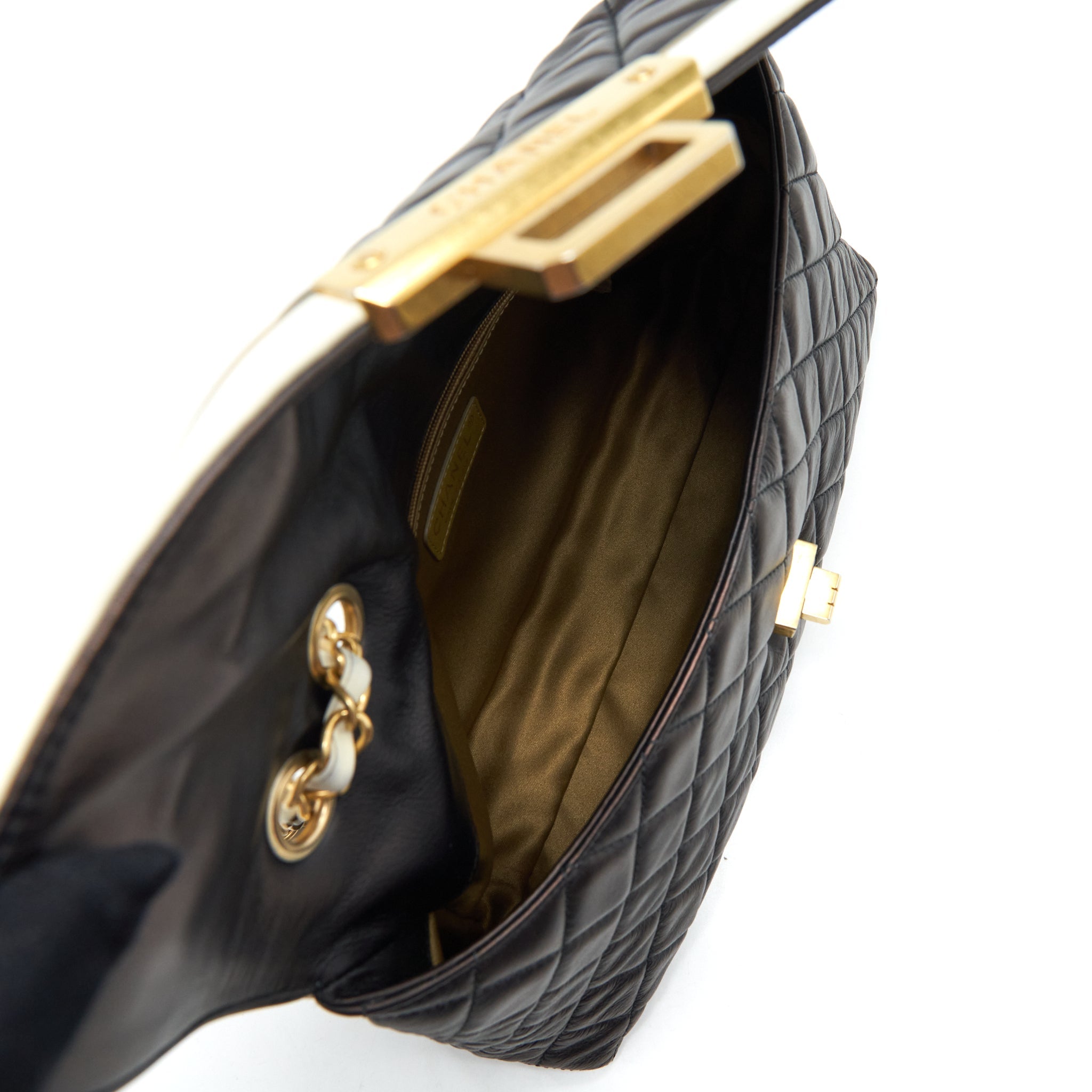CHANEL VINTAGE SINGLE FLAP BAG LAMBSKIN DARK BROWN GHW