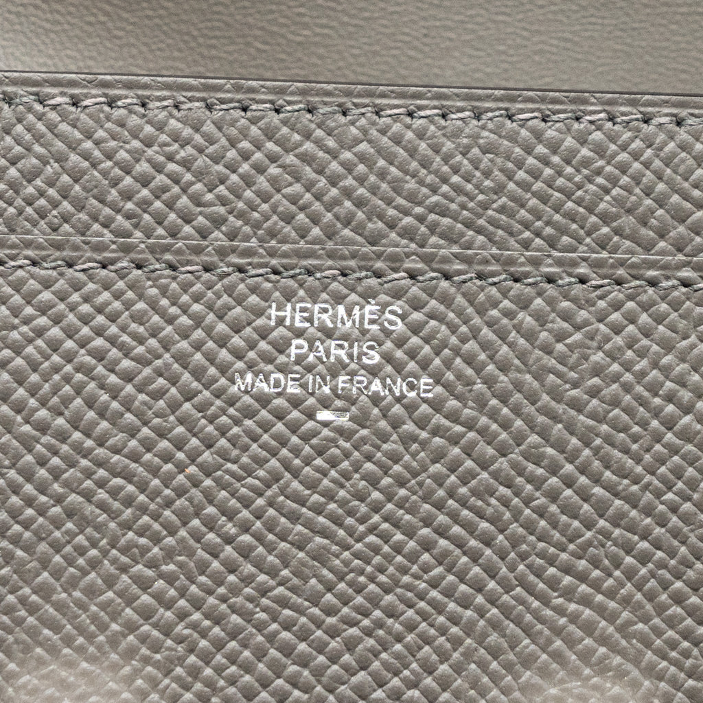 HERMES CONSTANCE TO GO EPSOM LIZARD BUCKLE GRIS MEYER/GRIS FONCE SHW