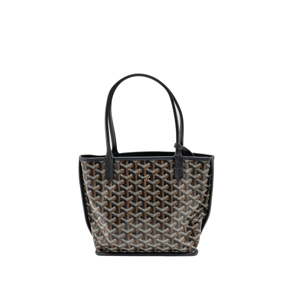 GOYARD MINI ANJOU TOTE GOYARDLINE CANVAS/LEATHER BLACK SHW