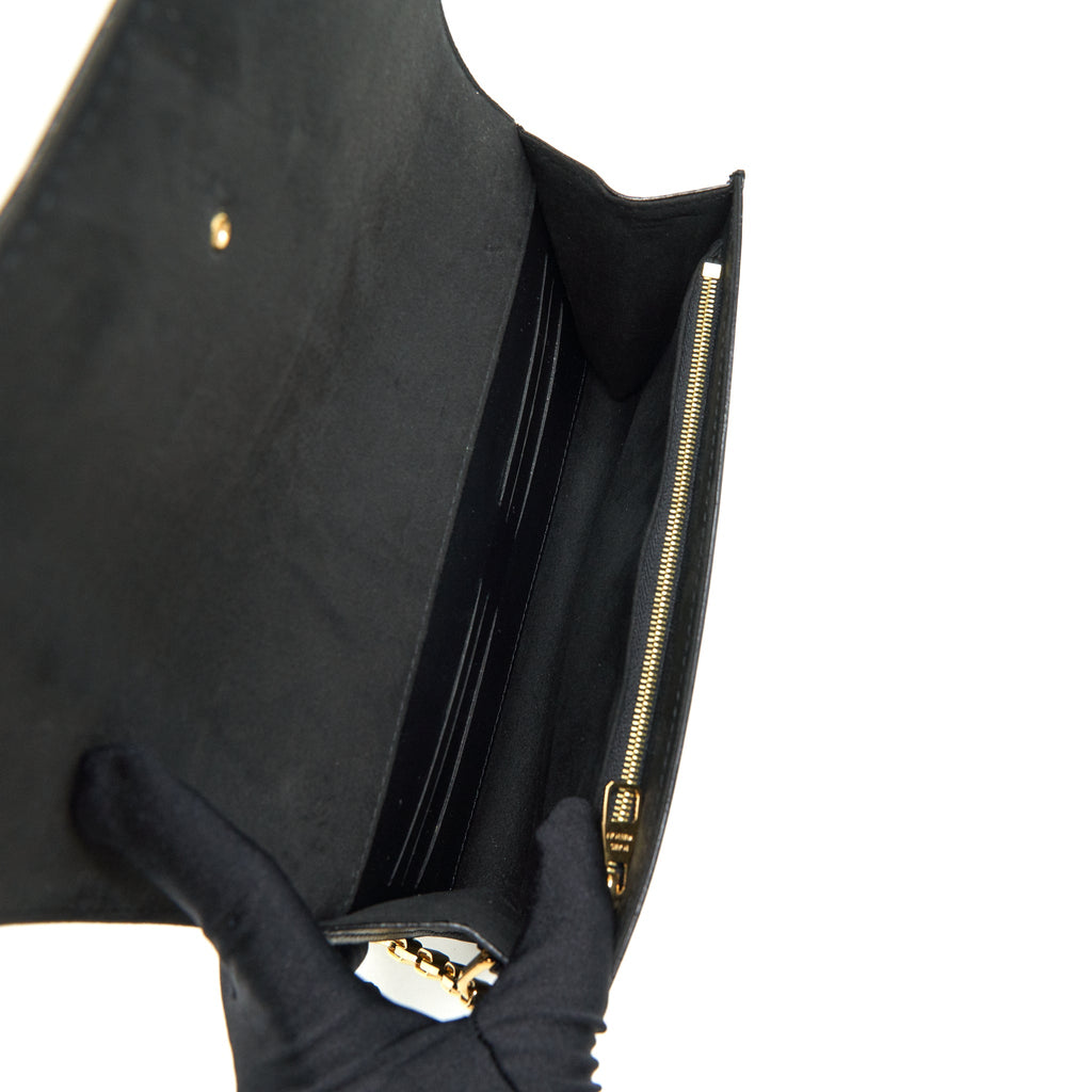 LOUIS VUITTON LOUISE LEATHER BAG IN NOIR