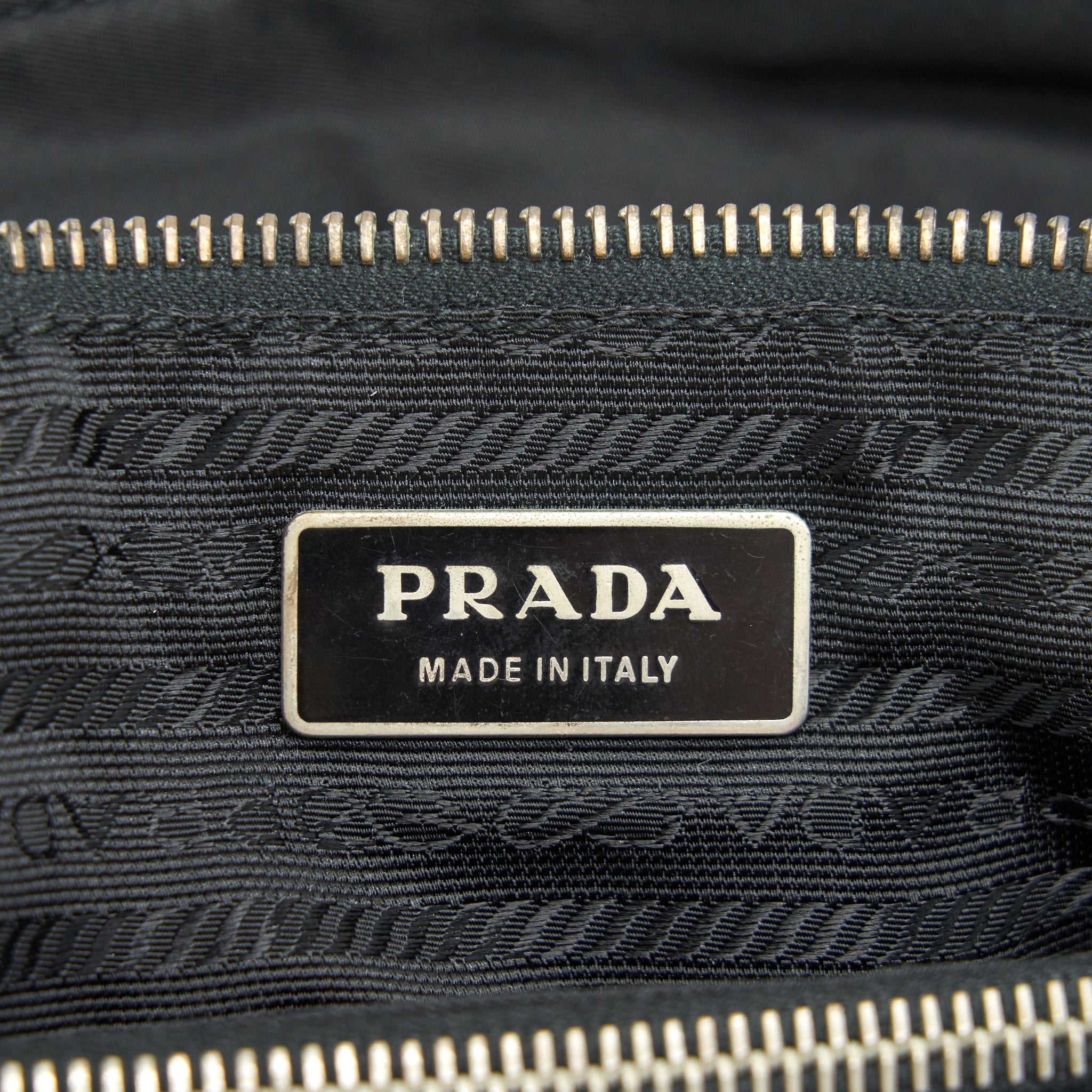 PRADA NYLON SHOULDER HAND BAG IN BLACK