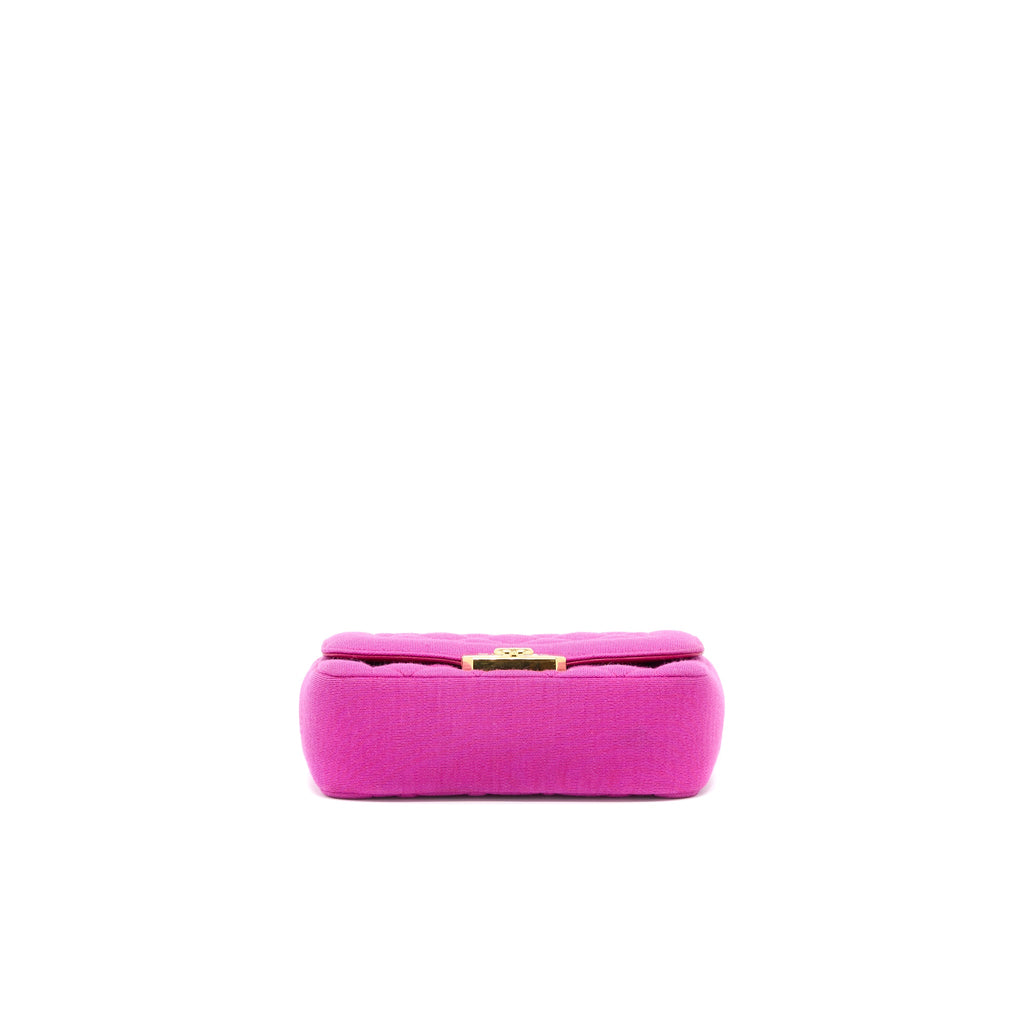 CHANEL SEASONAL MINI FLAP BAG FABRIC PINK LGHW