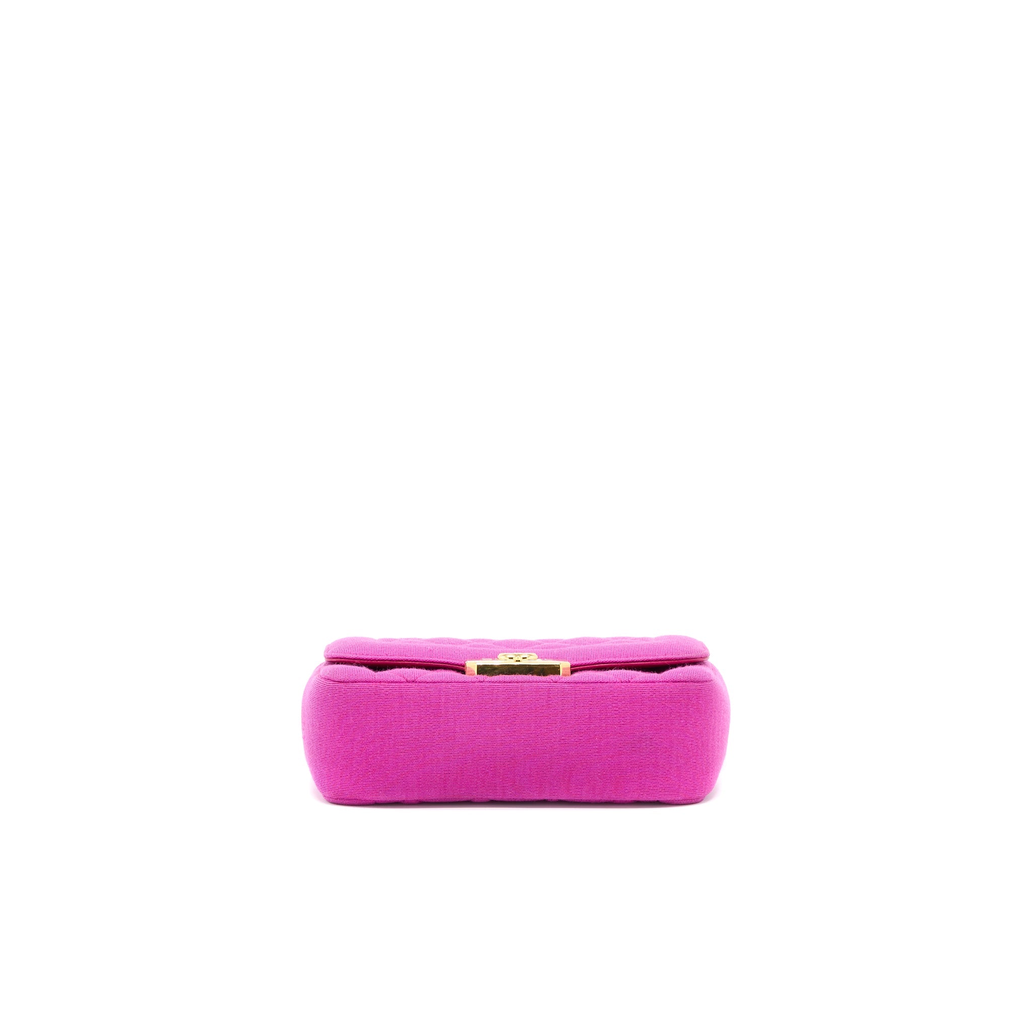 CHANEL SEASONAL MINI FLAP BAG FABRIC PINK LGHW