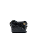 CHANEL SMALL GABRIELLE HOBO BAG SHINY CALFSKIN BLACK MULTICOLOUR HARDWARE