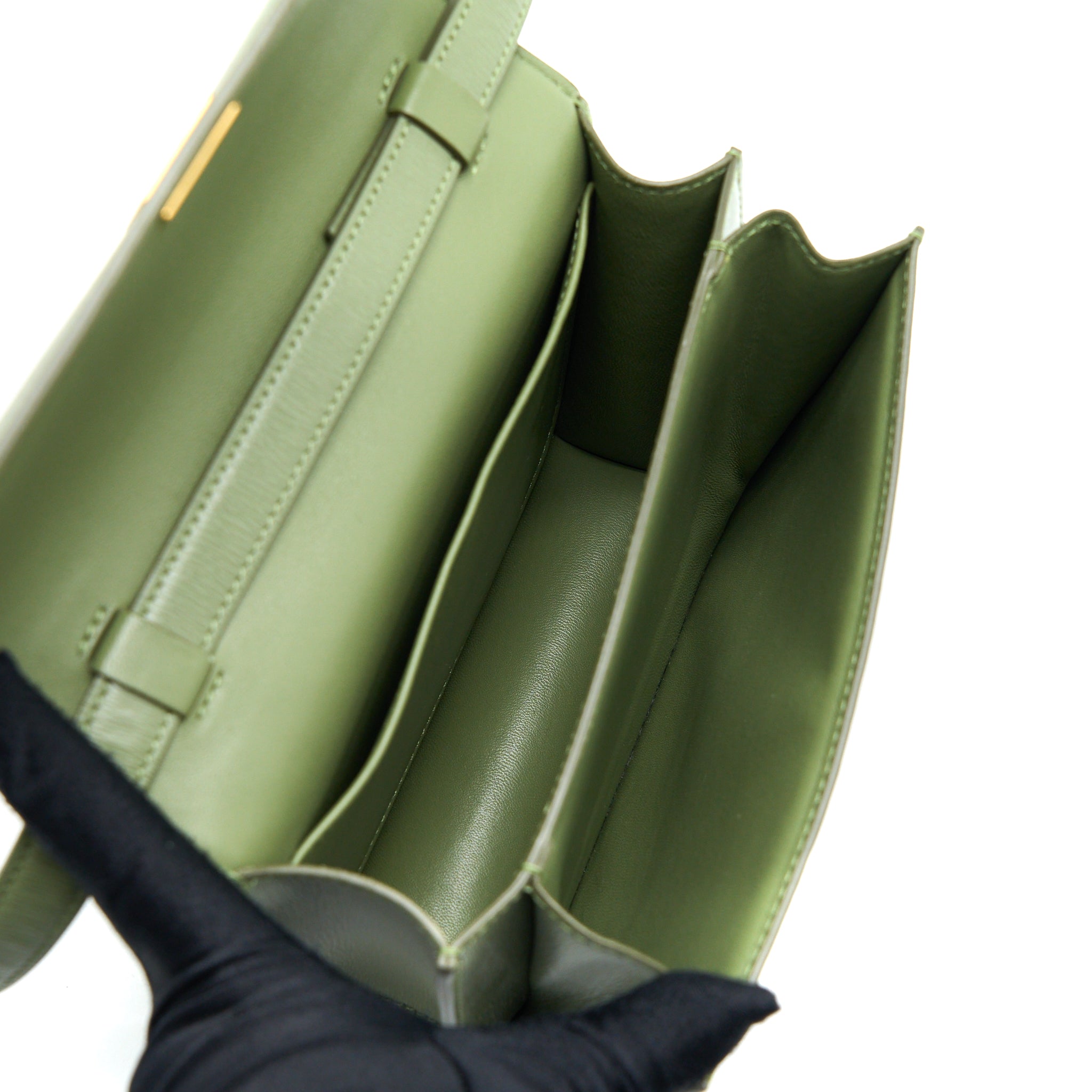 CELINE TEEN BOX CALFSKIN GREEN GHW