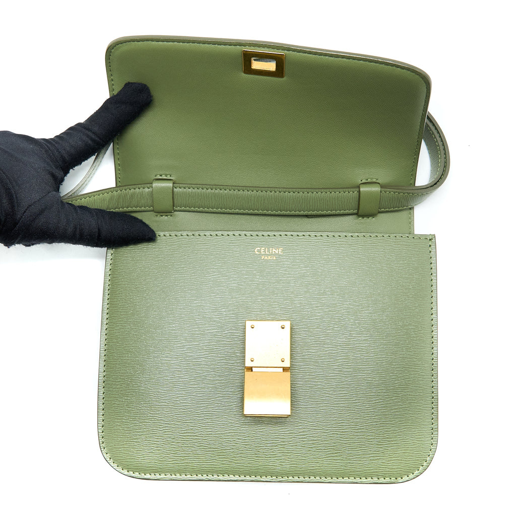 CELINE TEEN BOX CALFSKIN GREEN GHW