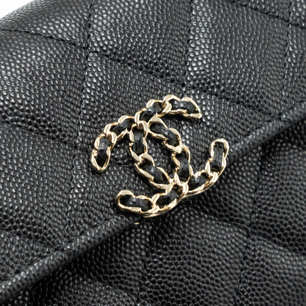 CHANEL 23P TOP HANDLE MINI FLAP BAG CAVIAR BLACK LGHW (MICROCHIP)