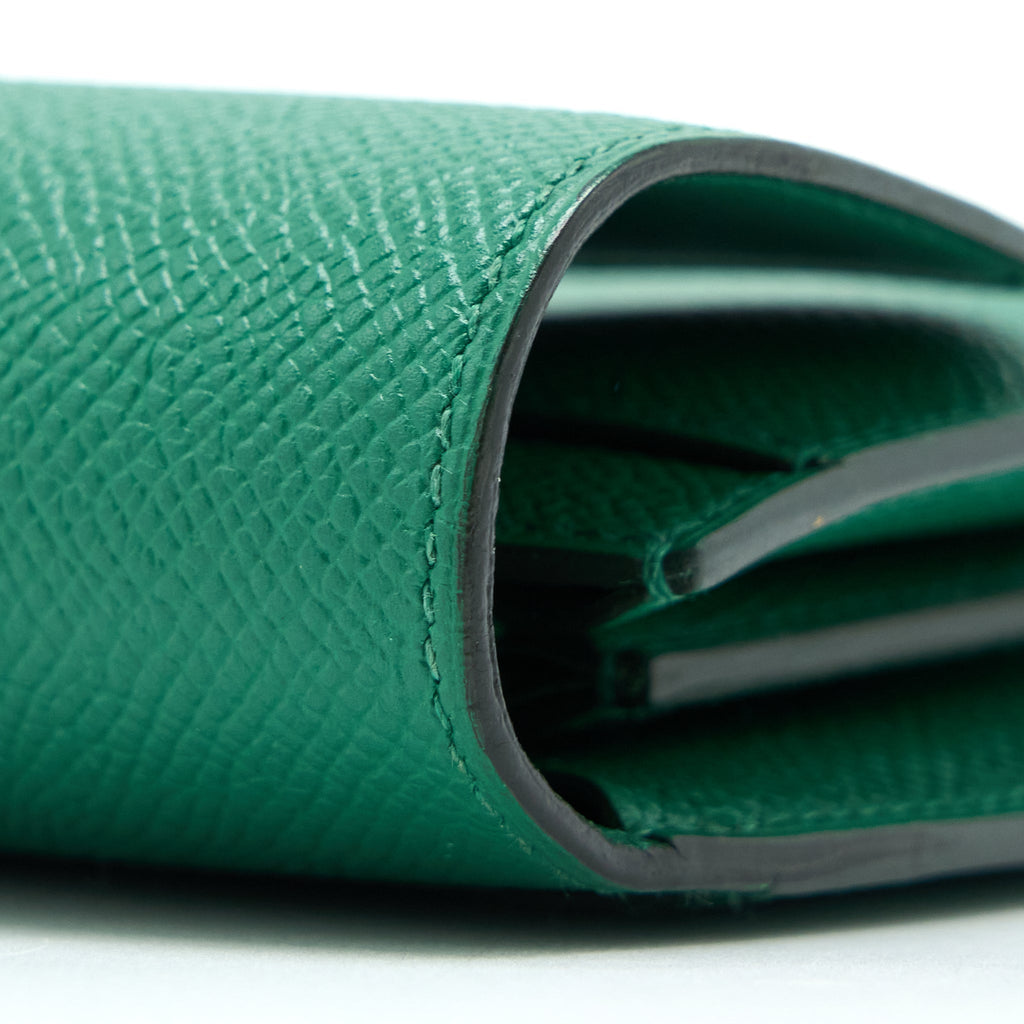 HERMES CONSTANCE LONG WALLET EPSOM GREEN GHW