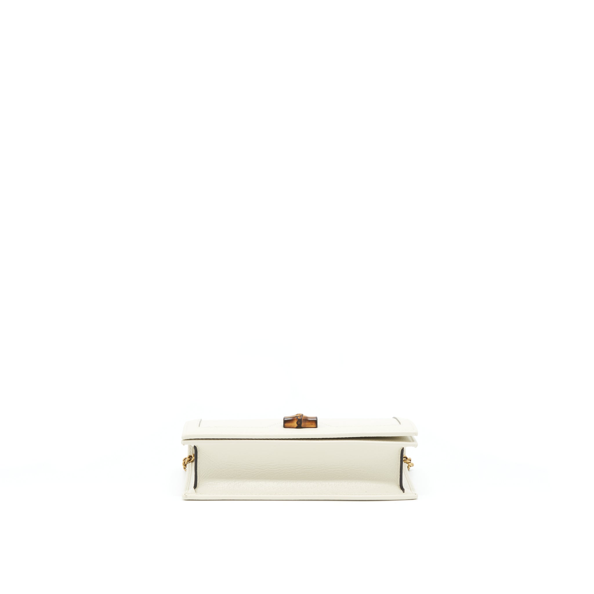 GUCCI DIANA MINI BAG WITH BAMBOO WHITE GHW
