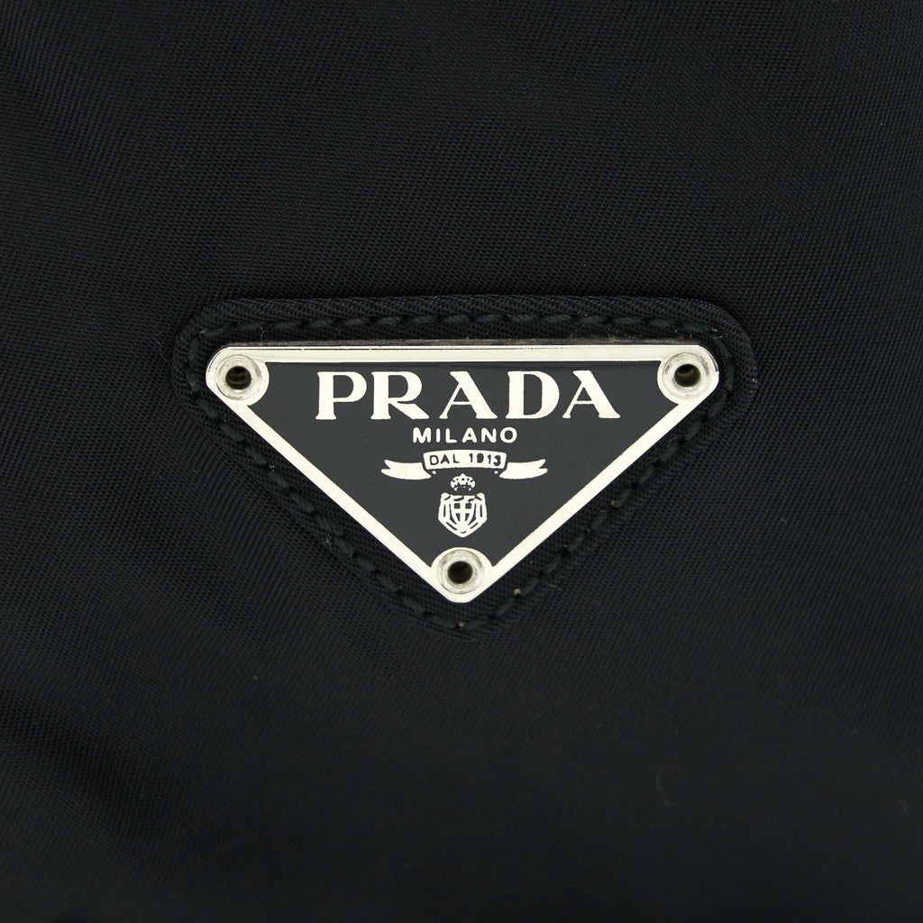 PRADA NYLON SHOULDER BAG IN BLACK