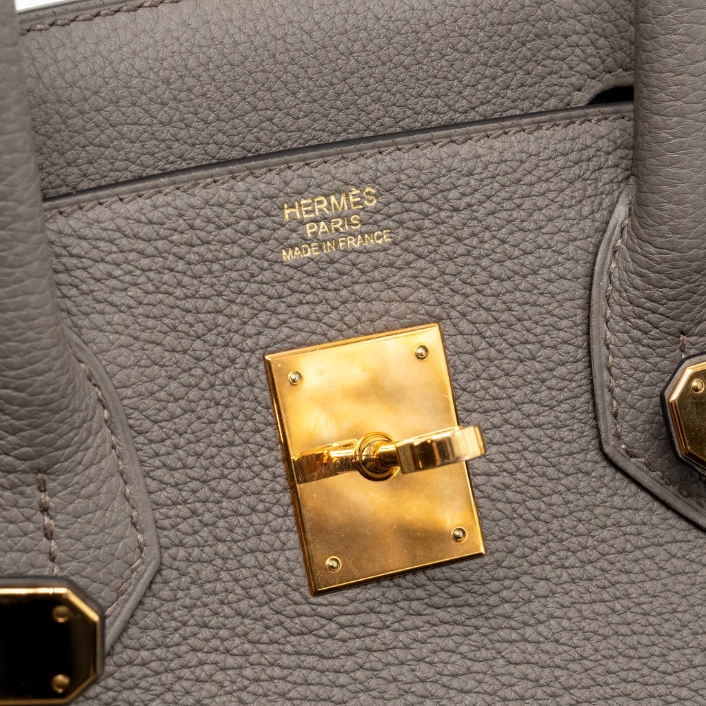 HERMES BIRKIN 30 TOGO 8F GRIS ETAIN RGHW