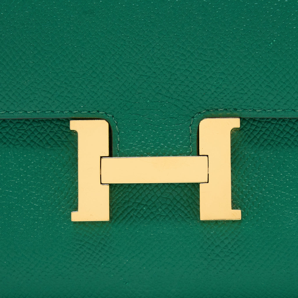 HERMES CONSTANCE LONG WALLET EPSOM GREEN GHW