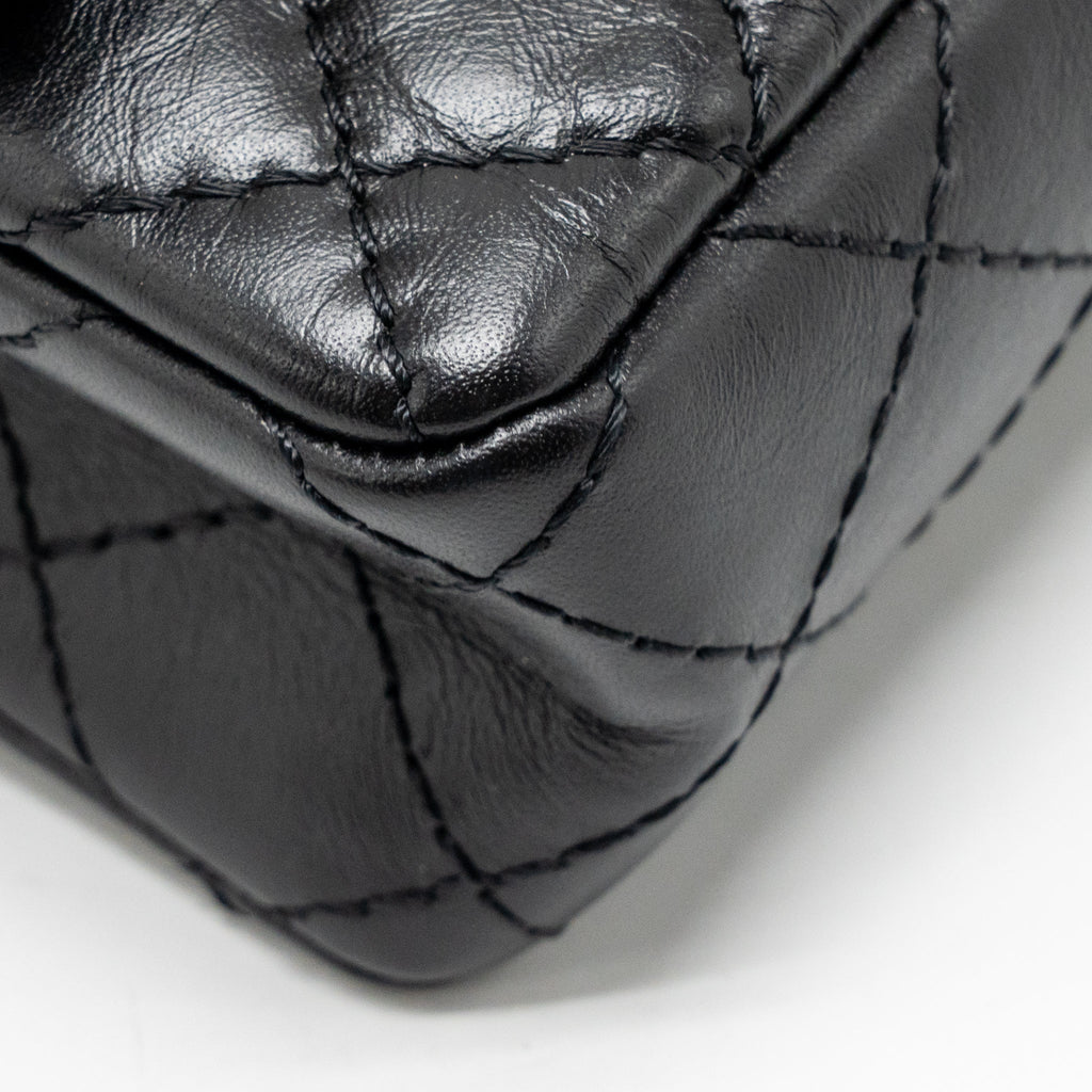 CHANEL 2.55 REISSUE WAIST BAG AGED CALFSKIN BLACK GHW