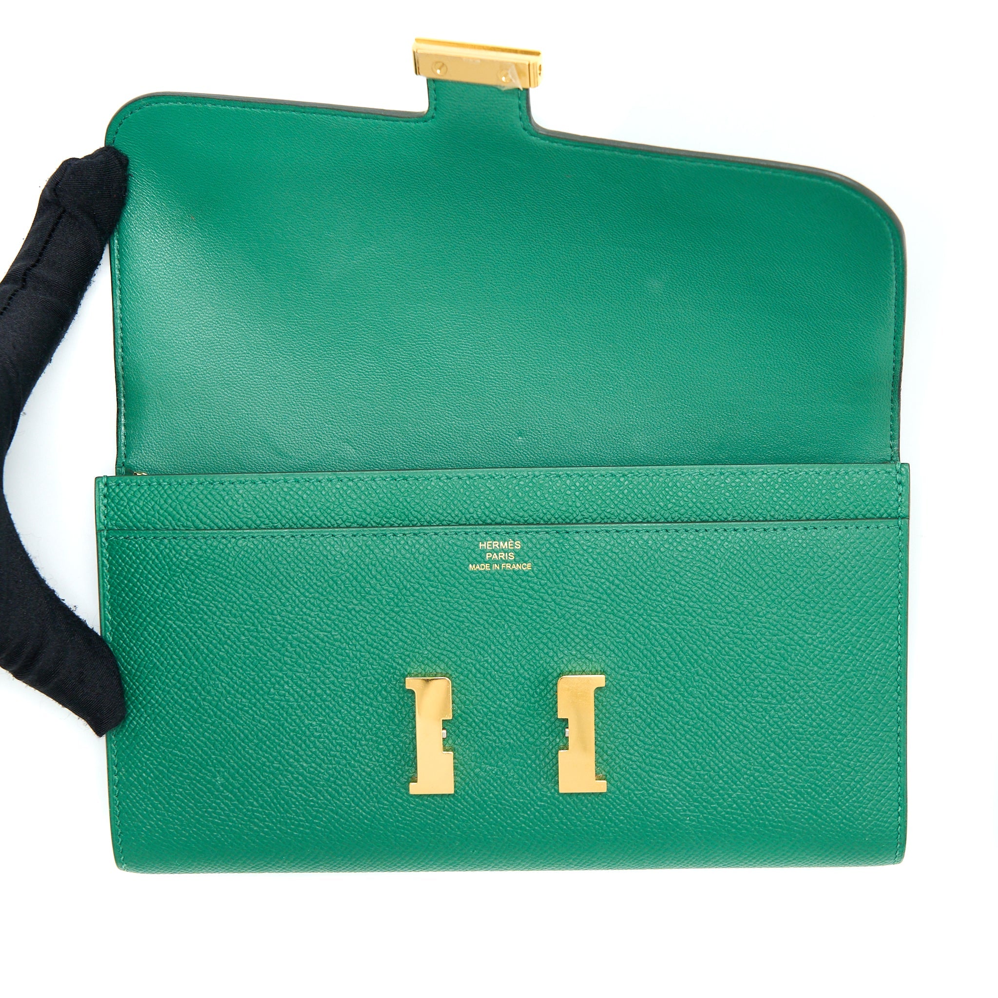 HERMES CONSTANCE LONG WALLET EPSOM GREEN GHW