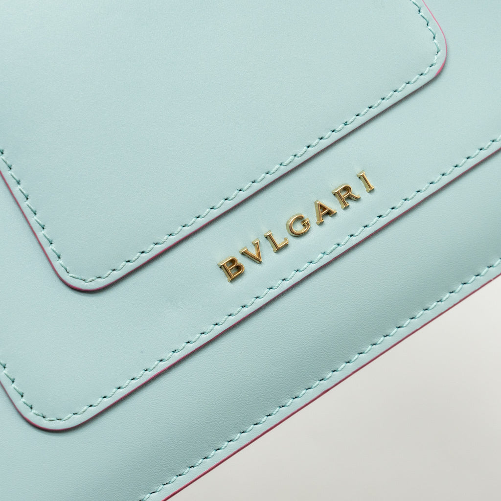 BVLGARI SERPENTI FOREVER CHAIN BAG CALFSKIN LIGHT BLUE LGHW