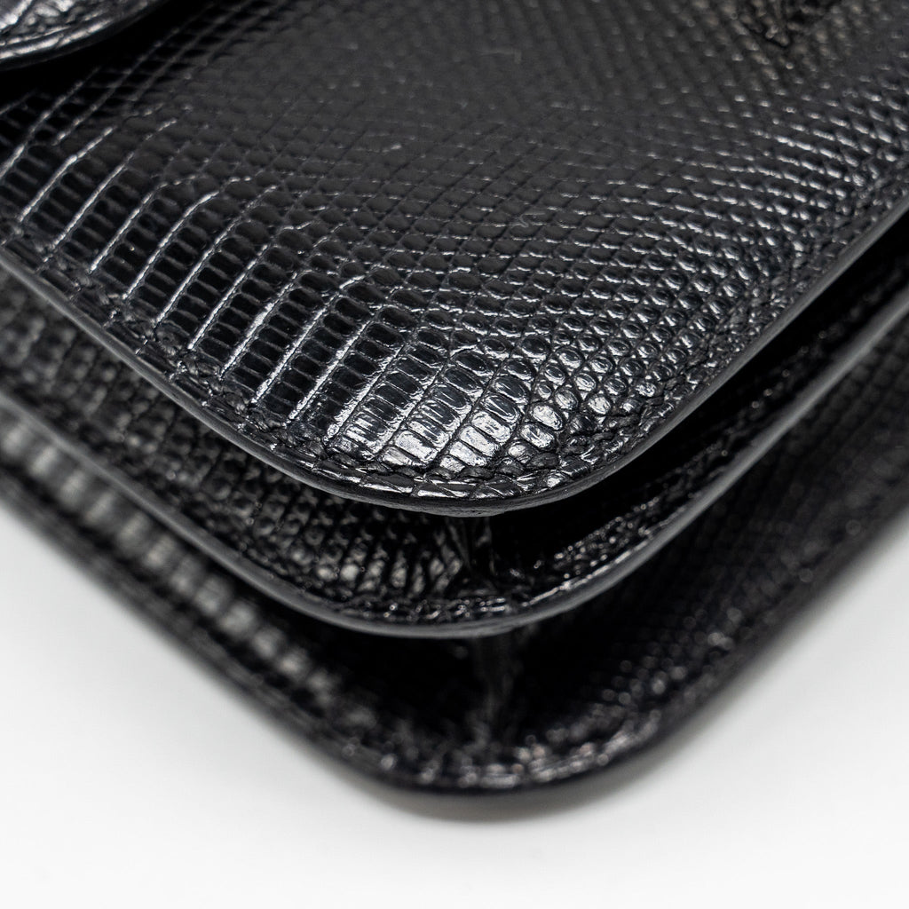HERMES MINI CONSTANCE LIZARD VARANUS SALVATOR BLACK SHW