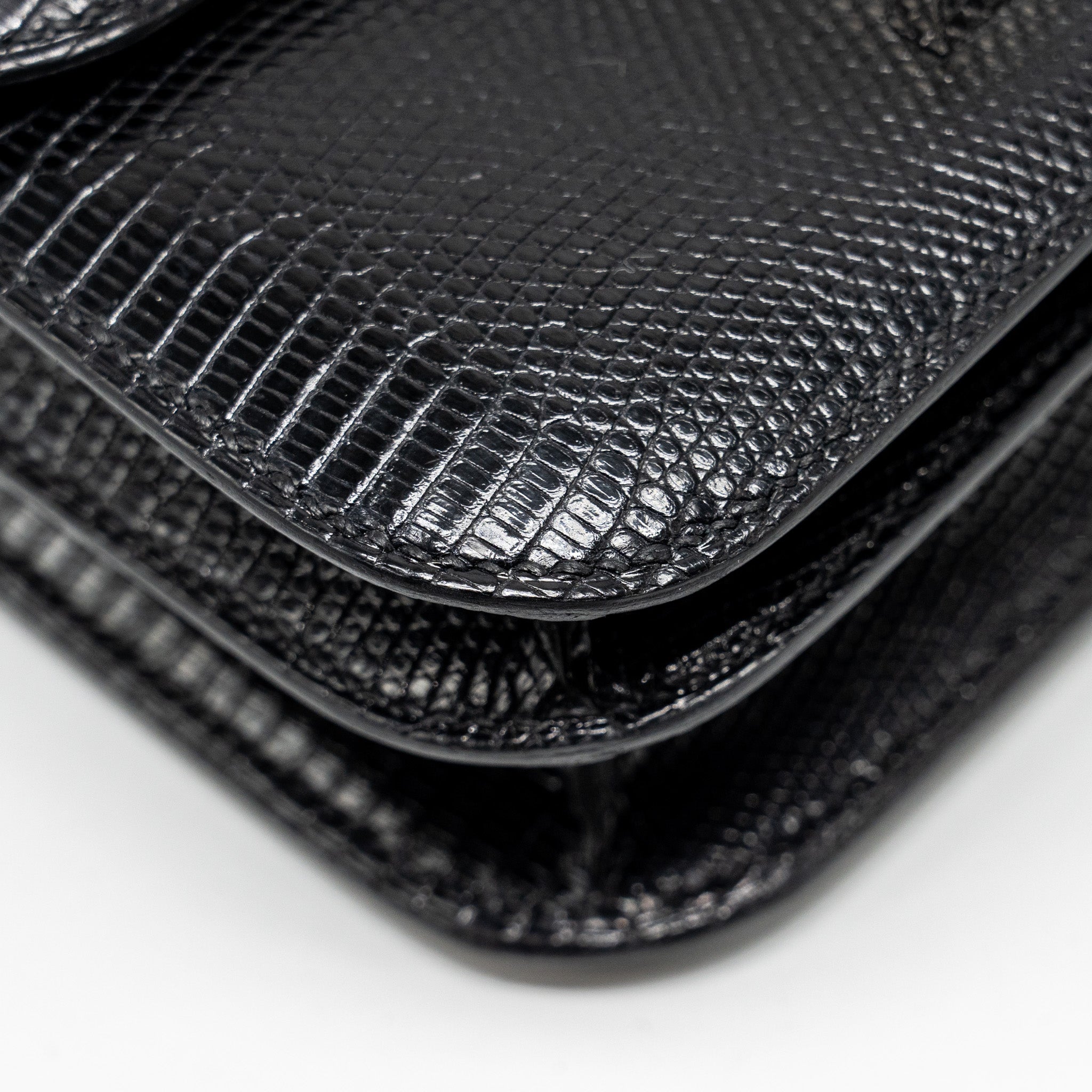 HERMES MINI CONSTANCE LIZARD VARANUS SALVATOR BLACK SHW