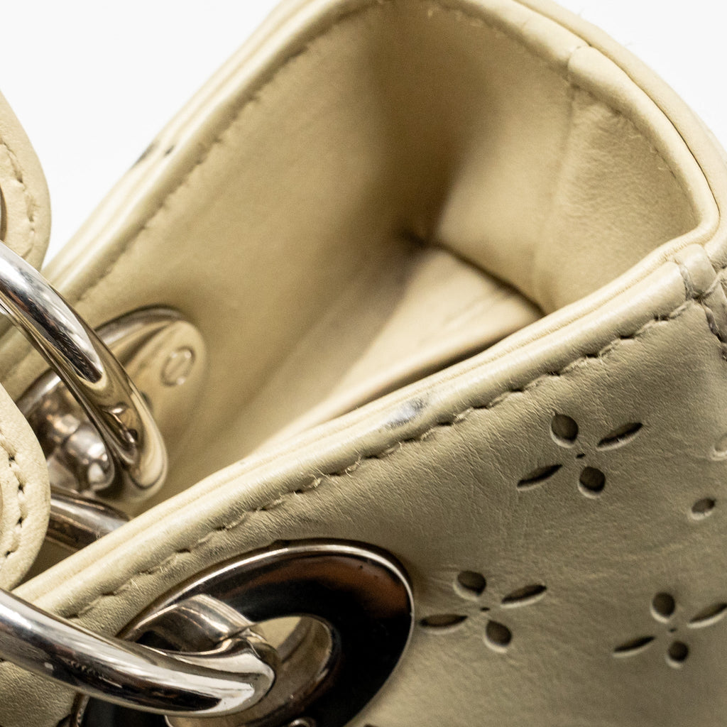 DIOR MEDIUM LADY DIOR LEATHER BEIGE SHW