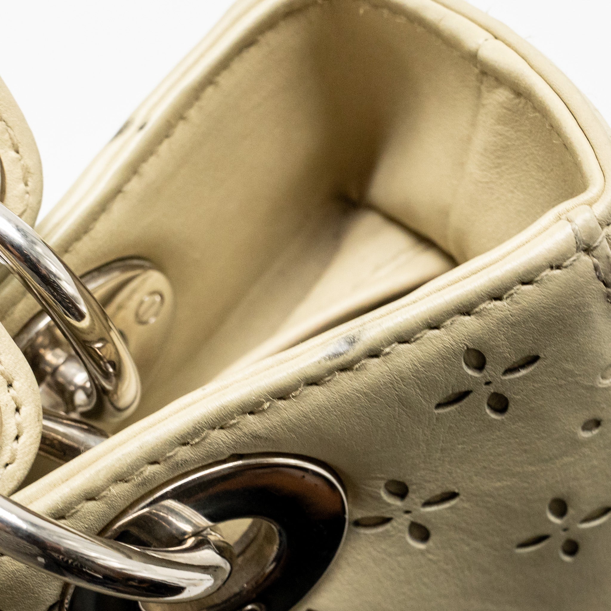 DIOR MEDIUM LADY DIOR LEATHER BEIGE SHW