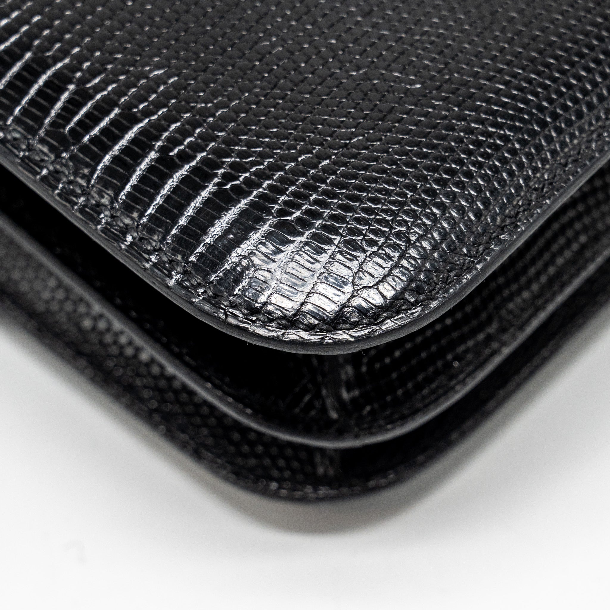 HERMES MINI CONSTANCE LIZARD VARANUS SALVATOR BLACK SHW